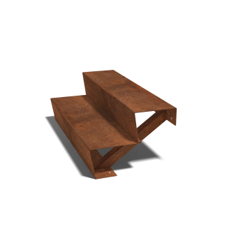 Cortenstaal trap 2-trede (breedte 100 cm)