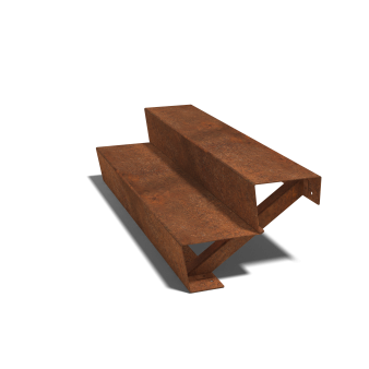 Cortenstaal trap 2-trede (breedte 120 cm)