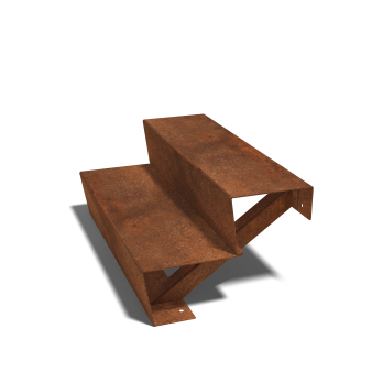 Cortenstaal trap 2-trede (breedte 80 cm)