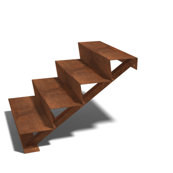 Cortenstaal trap 4-trede (breedte 80 cm)