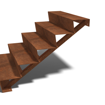Cortenstaal trap New York 5-trede (breedte 100 cm)