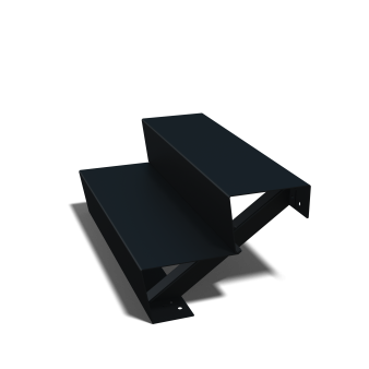 Zwarte trap 2-trede Zwart (breedte 80 cm)