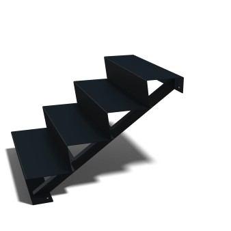 Zwarte trap  4-trede Zwart (breedte 80 cm)