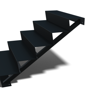 Zwarte trap 5-trede Zwart (breedte 100 cm)