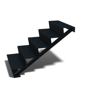 Zwarte trap 5-trede Zwart (breedte 80 cm)
