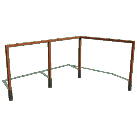 Cortenstaal pergola hoekopstelling 600 x 412 cm exclusief betonpoer