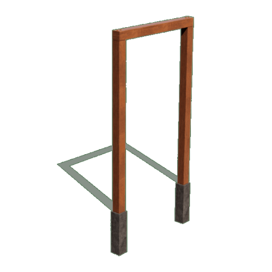 Cortenstaal pergola recht 150 cm exclusief betonpoer