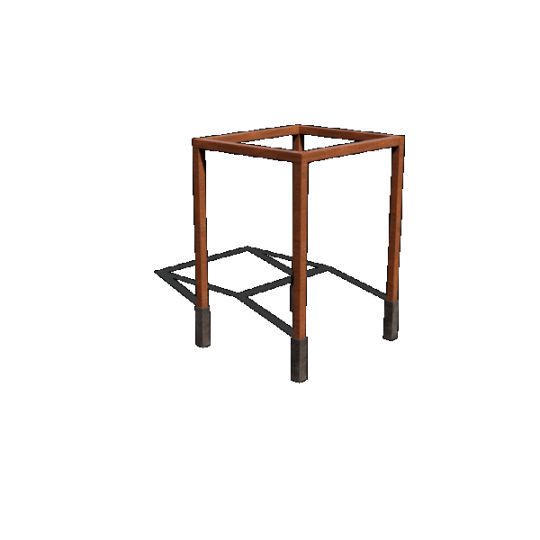 Cortenstaal pergola vierkant opstelling 224 x 200 cm exclusief betonpoer