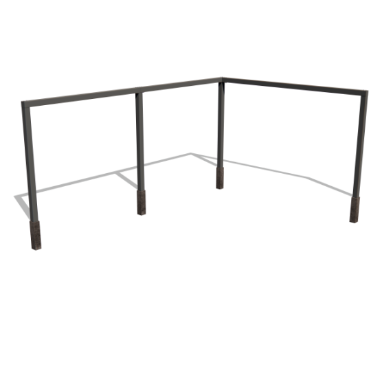 Gepoedercoat staal pergola hoekopstelling 600 x 412 cm exclusief betonpoer Antraciet