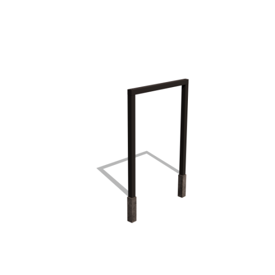 Gepoedercoat staal pergola recht 200 cm inclusief betonpoer Zwart