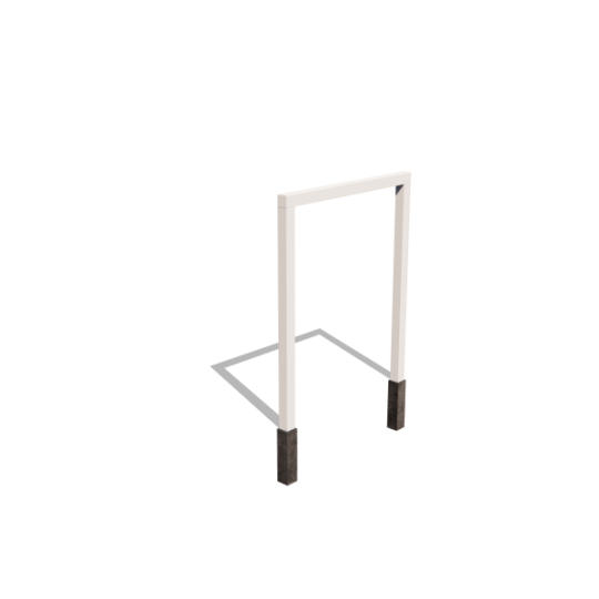 Gepoedercoat staal pergola recht 200 cm inclusief betonpoer Wit