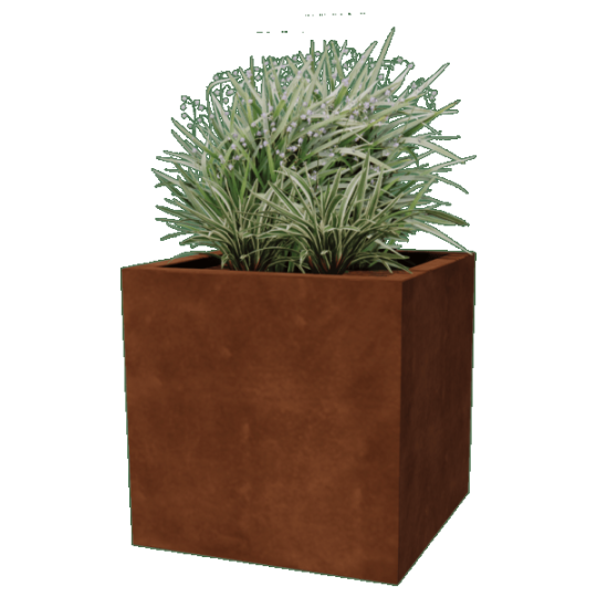 Cortenstaal gelaste plantenbak Vierkant 100 x 100 x 40 cm geen bodemplaat