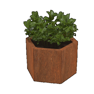 Cortenstaal plantenbak Zeshoek 30 x 30 cm geen bodemplaat