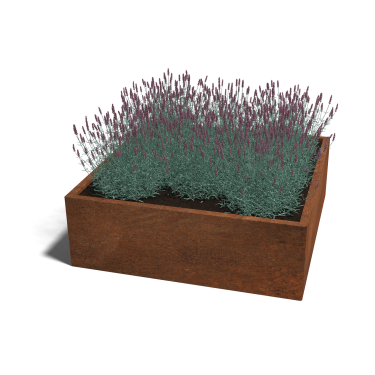 Cortenstaal plantenbak Vierkant 120 x 120 x 40 cm geen bodemplaat