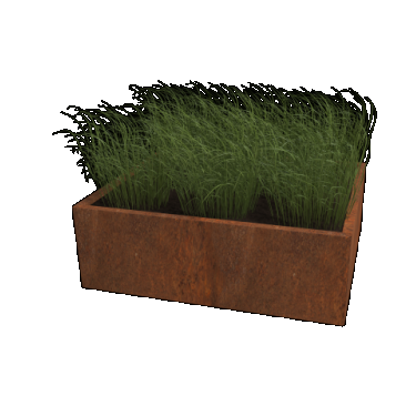 Cortenstaal plantenbak Rechthoek 100 x 120 x 30 cm met bodemplaat