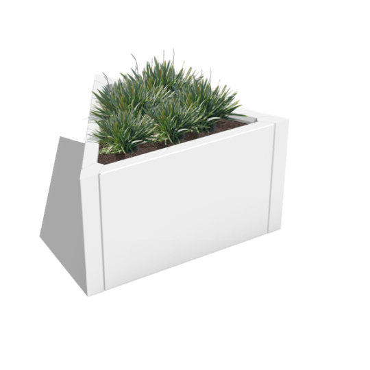 Gepoedercoat staal plantenbak Driehoek gelijkzijdig 60 x 60 cm Wit