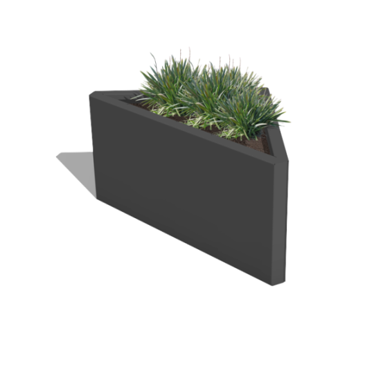 Gepoedercoat staal plantenbak Driehoek ongelijkzijdig 84 x 60 cm Wit