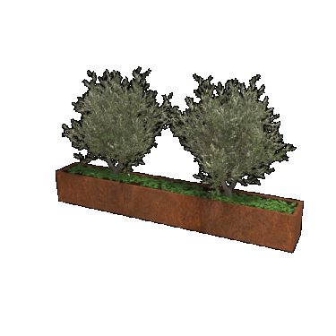 Cortenstaal plantenbak Rechthoek xxl 300 x 40 x 40 cm geen bodemplaat