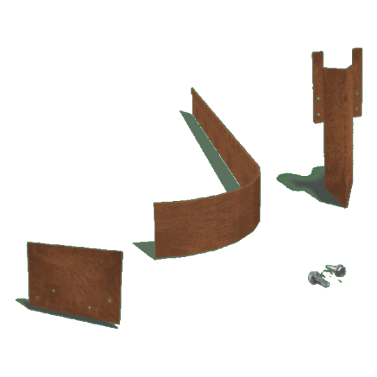 Cortenstaal kantopsluiting FLEX geplet 13 cm complete set per 15 meter