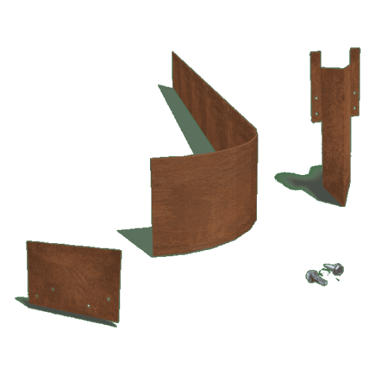 Cortenstaal kantopsluiting FLEX geplet 23 cm complete set per 24 meter