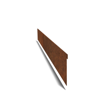 Cortenstaal kantopsluiting geplet 13 cm (lengte 150 cm)