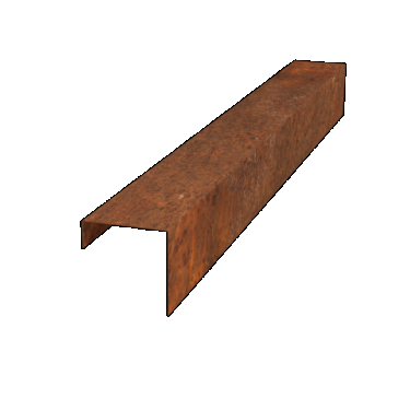 Cortenstaal overzetprofiel 15 x 15 x 5 cm (lengte 150 cm)