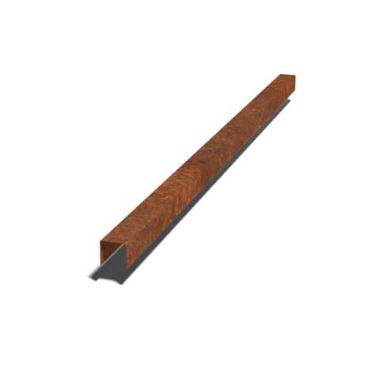 Cortenstaal overzetprofiel 5 x 5 x 5 cm (lengte 150 cm)