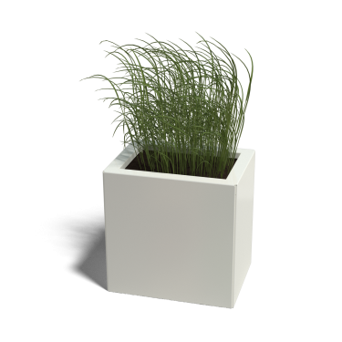 Gepoedercoat staal plantenbak Rechthoek 30 x 40 x 80 cm met bodemplaat Wit