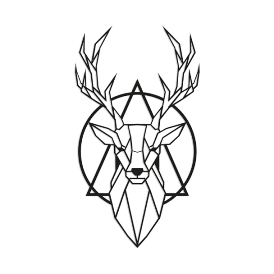 Metalen wanddecoratie Deer 2.0 Small Zwart