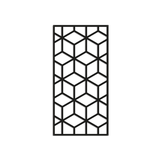 Metalen wanddecoratie Geometric Pattern 2.0 Small Zwart