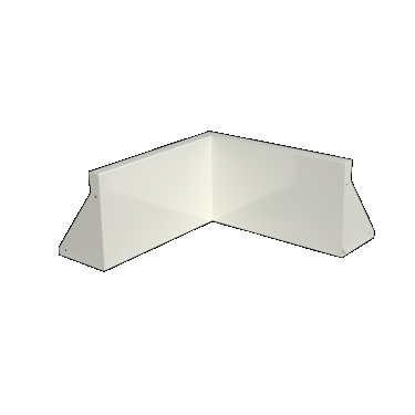 Gepoedercoat staal keerwand binnenhoek 50 x 50 x 30 cm Wit