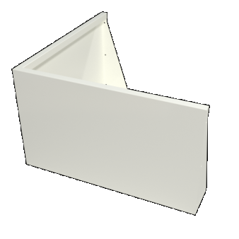Gepoedercoat staal keerwand buitenhoek 50 x 50 x 60 cm Wit