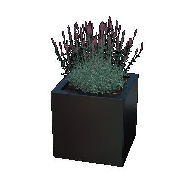 Gepoedercoat staal plantenbak Vierkant 40 x 40 x 40 cm geen bodemplaat  Zwart