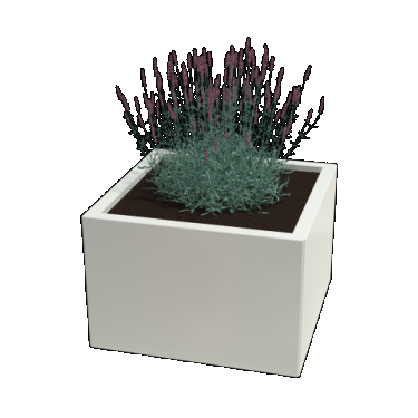 Gepoedercoat staal plantenbak Vierkant 80 x 80 x 60 cm geen bodemplaat Wit