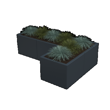 Gepoedercoat staal plantenbak L-vorm 30 x 80 cm met bodemplaat Antraciet
