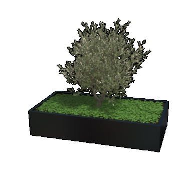 Gepoedercoat staal plantenbak Rechthoek xxl 200 x 100 x 80 cm met bodemplaat  Zwart