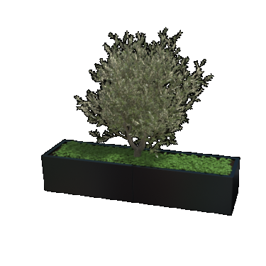 Gepoedercoat staal plantenbak Rechthoek xxl 200 x 50 x 80 cm met bodemplaat  Zwart