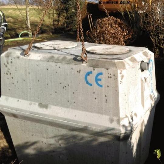 Betonnen septic tank 7500 liter met deksels IBA - Klasse 1 verkeersklasse B
