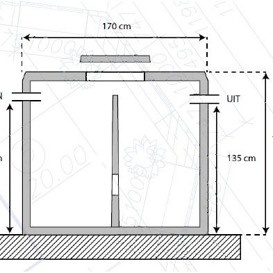 Betonnen septic tank 3000 liter met deksel verkeersklasse B 125 kN