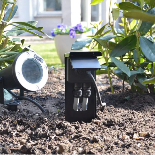 Tuinpaal - pro enkel met dubbele wartel zwart