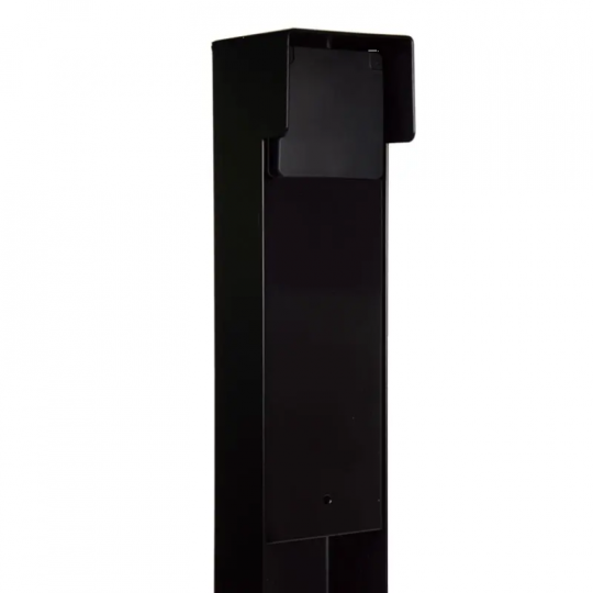 Tuinpaal - pro+ enkel met kabeldoos, afdekkap en installatiedraad zwart