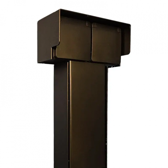 Tuinpaal - pro+ horizontaal dubbel met kabeldoos, afdekkap en installatiedraad voorbedraad