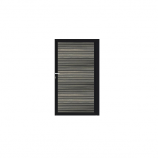 Enkele aluminium poort horizontaal met toebehoren en vulling 100x160 cm Zwart + Rhombus Schaduw Antr