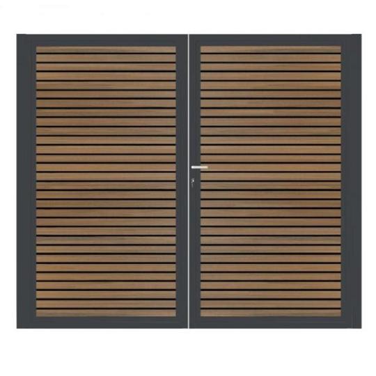 Dubbele aluminium poort horizontaal met toebehoren en vulling 200x160 cm Antraciet + Rhombus Schaduw