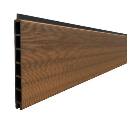 Dubbele aluminium poort horizontaal met toebehoren en vulling 200x160 cm Zwart + Geborsteld Teak