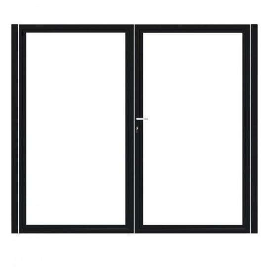 Dubbele aluminium poort horizontaal met toebehoren en vulling 200x160 cm Zwart + Geborsteld Antracie