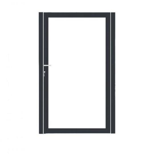 Enkele aluminium poort met toebehoren excl. vulling 100x180 cm Antraciet