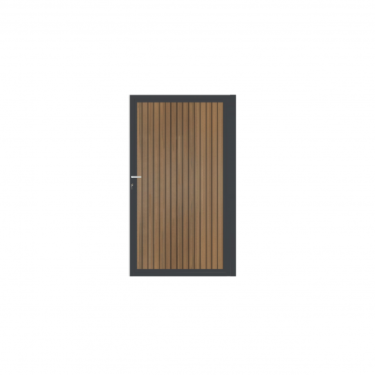 Enkele aluminium poort verticaal met toebehoren en vulling 100x160 cm Antraciet + Rhombus Schaduw Te
