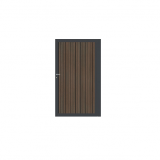 Enkele aluminium poort verticaal met toebehoren en vulling 100x160 cm Antraciet + Rhombus Schaduw Do