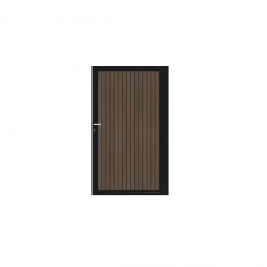 Enkele aluminium poort verticaal met toebehoren en vulling 100x160 cm Zwart + Rhombus Schaduw Donker